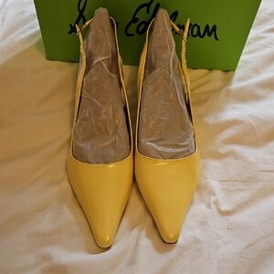 Sam Edelman Yellow Pointed Toe Size 11 Slingback  Heels